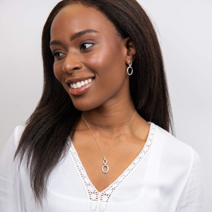 "Born Again" Oval Link Silver Jewellery Set