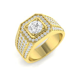 2.31ct Lab-Grown Diamond Gents Square Halo Ring 9ct Gold