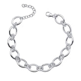 Oval Link Bracelet with Textured Connection Links