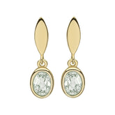Green Amethyst Oval Drop Earrings