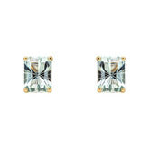 Fancy Green Amethyst Stud Earrings in 9ct Gold