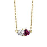 Toi et Moi Heart Necklace in 9ct Gold