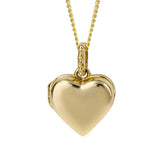 Stippled Bale Heart Locket in Gold