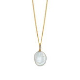 Organic Keshi Pearl & Diamond Yellow Gold Pendant
