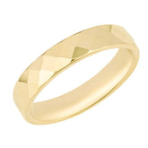 Hexagonal Textured Ring in Gold