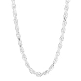 Diamond Cut Rope Chain Necklace