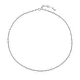 Silver necklace on a white background