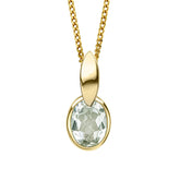 Green Amethyst Oval Pendant