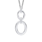 Double Oval Drop Pendant with Textured Connection Link