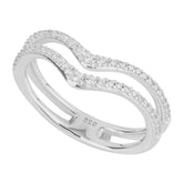 Double Row Wishbone Ring with Cubic Zirconia