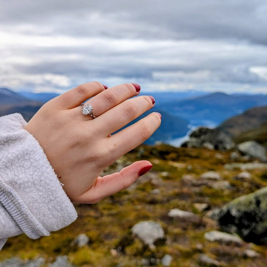 Bespoke Oval Diamond & Pink Tourmaline Ring | Norway Proposal
