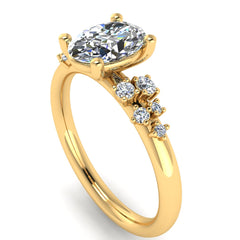 9ct Yellow Gold Lab-Grown Diamond Oval Ring 2.30ct