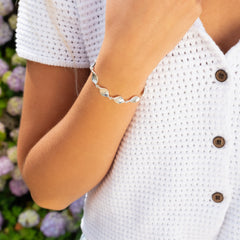 Organic Textured Twist Bracelet | Sterling Silver