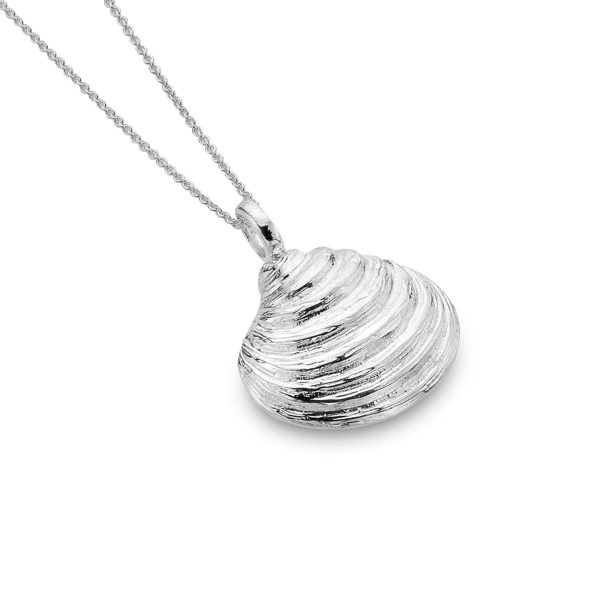 Coastal-Inspired Clam Shell Silver Pendant