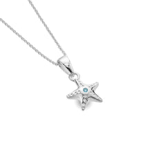 Starfish & Blue Topaz Pendant Necklace