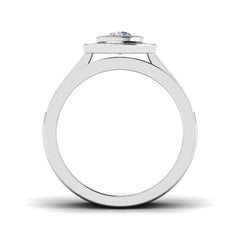 Front profile view of a 9ct Yellow Gold diamond ring set highlighting the flush fit between the two bands.