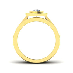 Side profile of a 9ct White Gold bridal ring set showing the smooth rubover setting and flush wed-fit design.