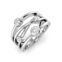 9ct Gold Lab-Grown Diamond Five Stone Boudle Ring 0.42ct