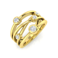 9ct Gold Lab-Grown Diamond Five Stone Boudle Ring 0.42ct
