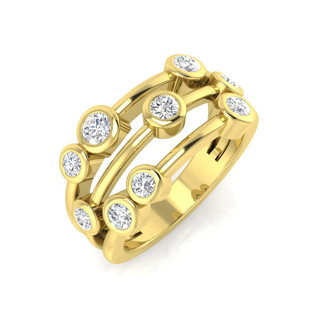 9ct Yellow Gold Lab-Grown Diamond Ring 0.69ct, side detail