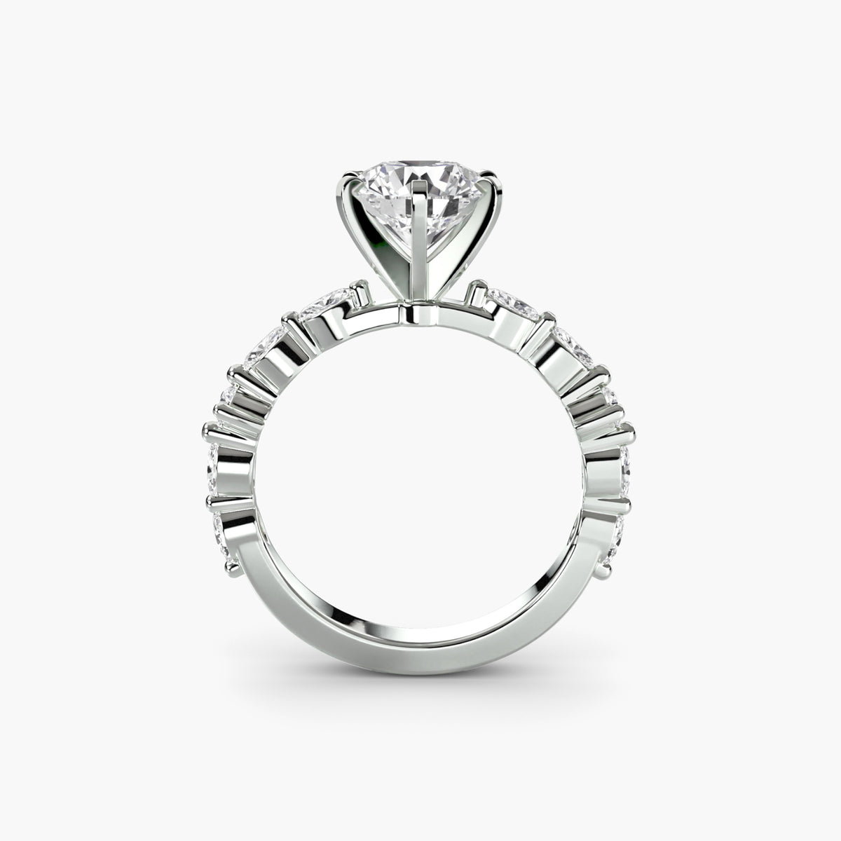 Solitaire with Eternity Pavé, front view
