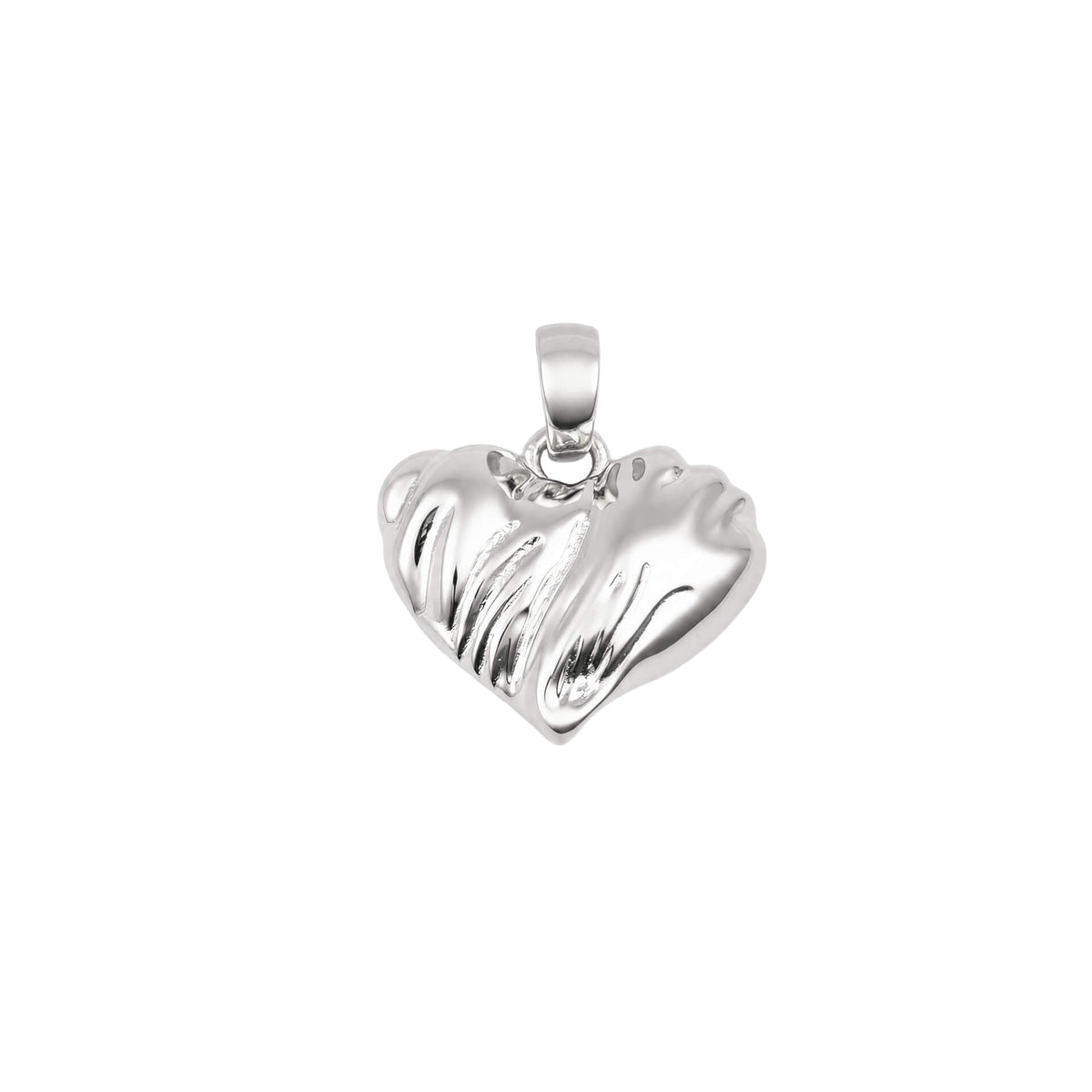 Recycled sterling silver textured heart pendant