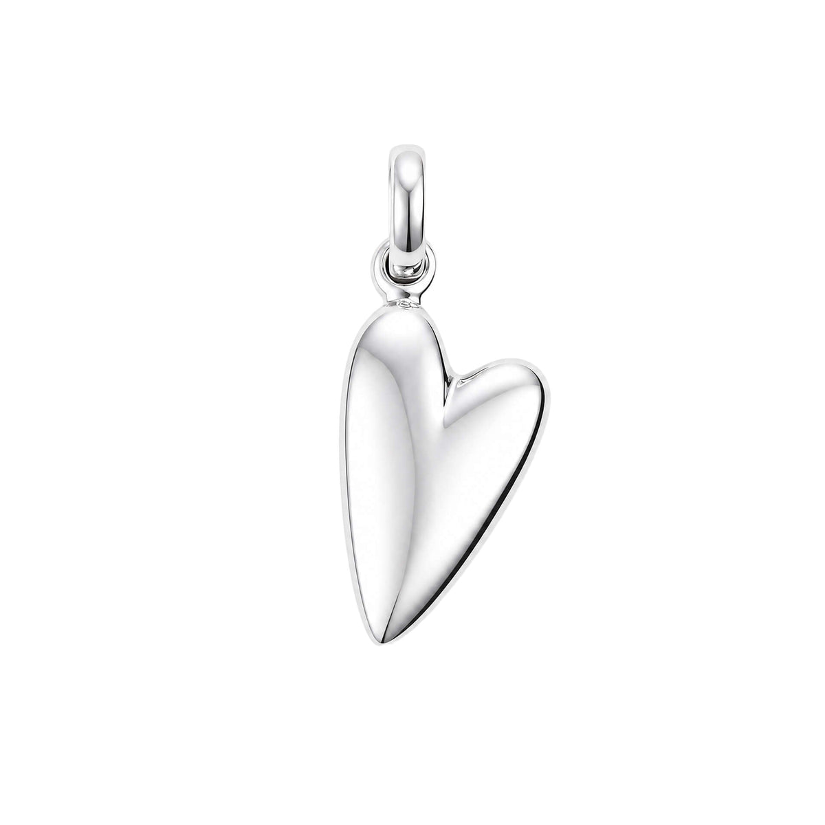 Organic heart pendant in recycled sterling silver with polished finish