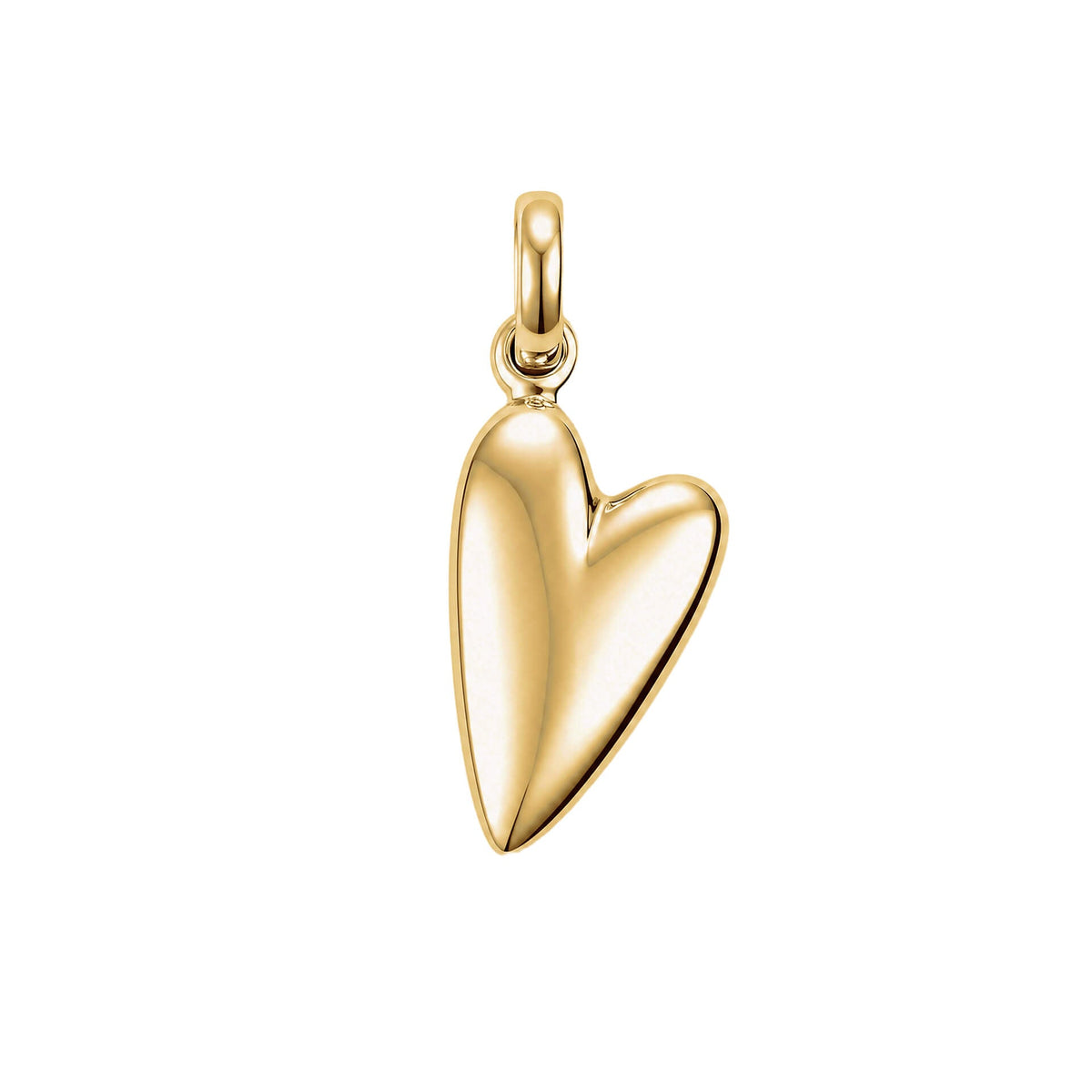 Organic heart pendant in recycled sterling silver with polished finish