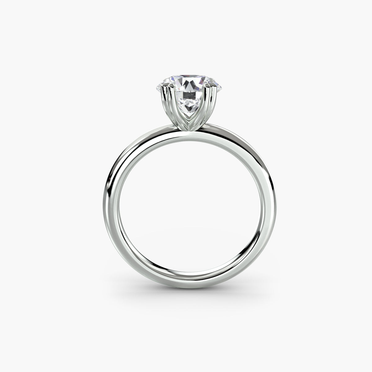 Solitaire Ring With 2.4 mm Band, front view