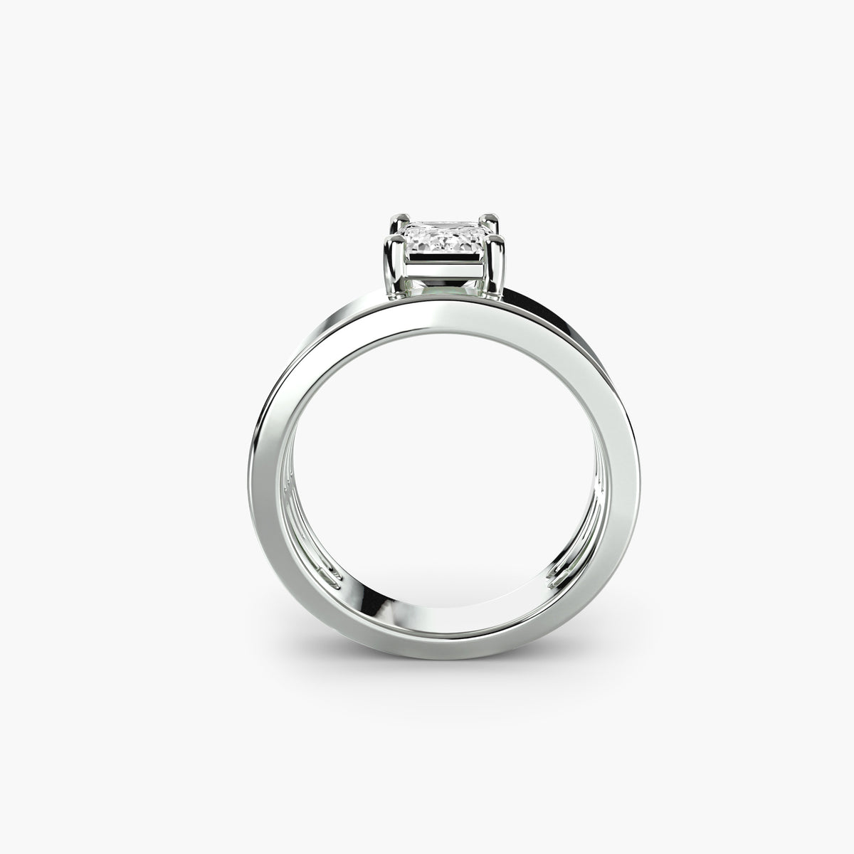 Wide Band Solitaire, front view