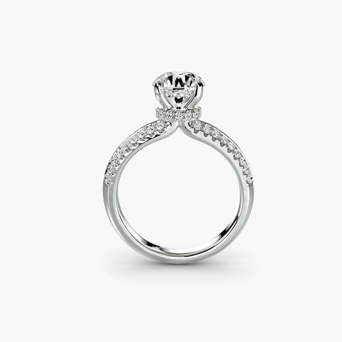 Solitaire With Fifty Pavé Stones, front view