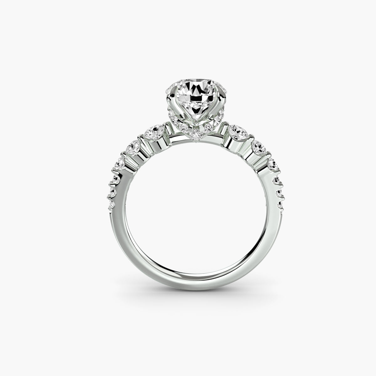 The Cascade Diamond Ring, front view