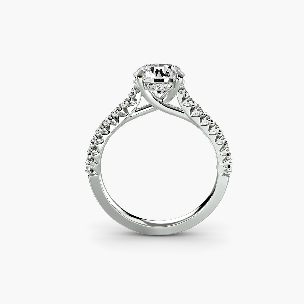 Solitaire with Pavé 5, front view