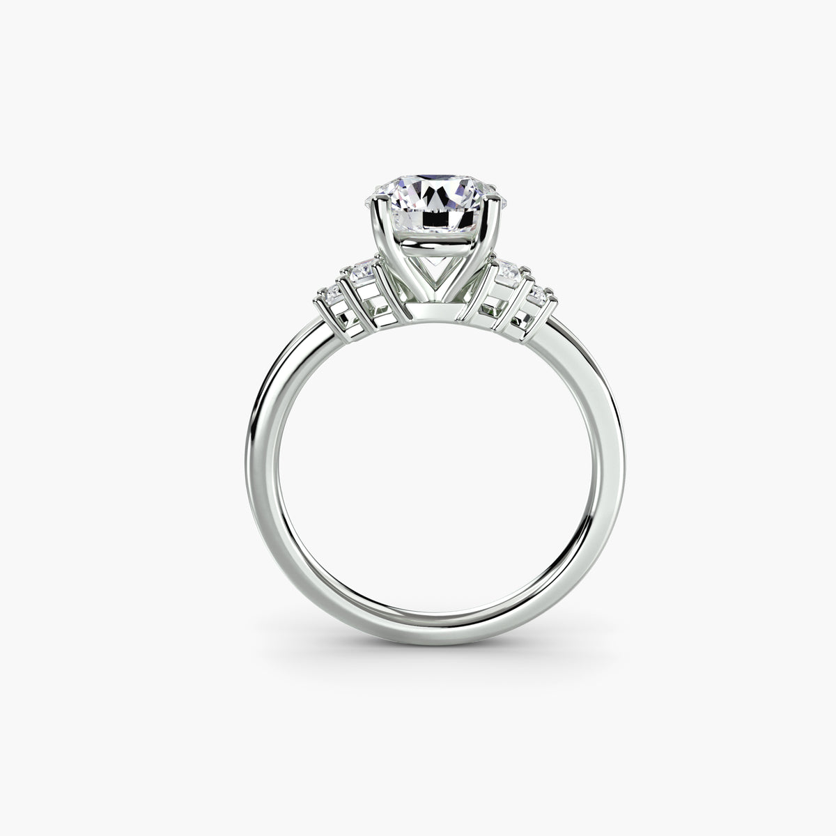 Baguette Accent Solitaire, front view