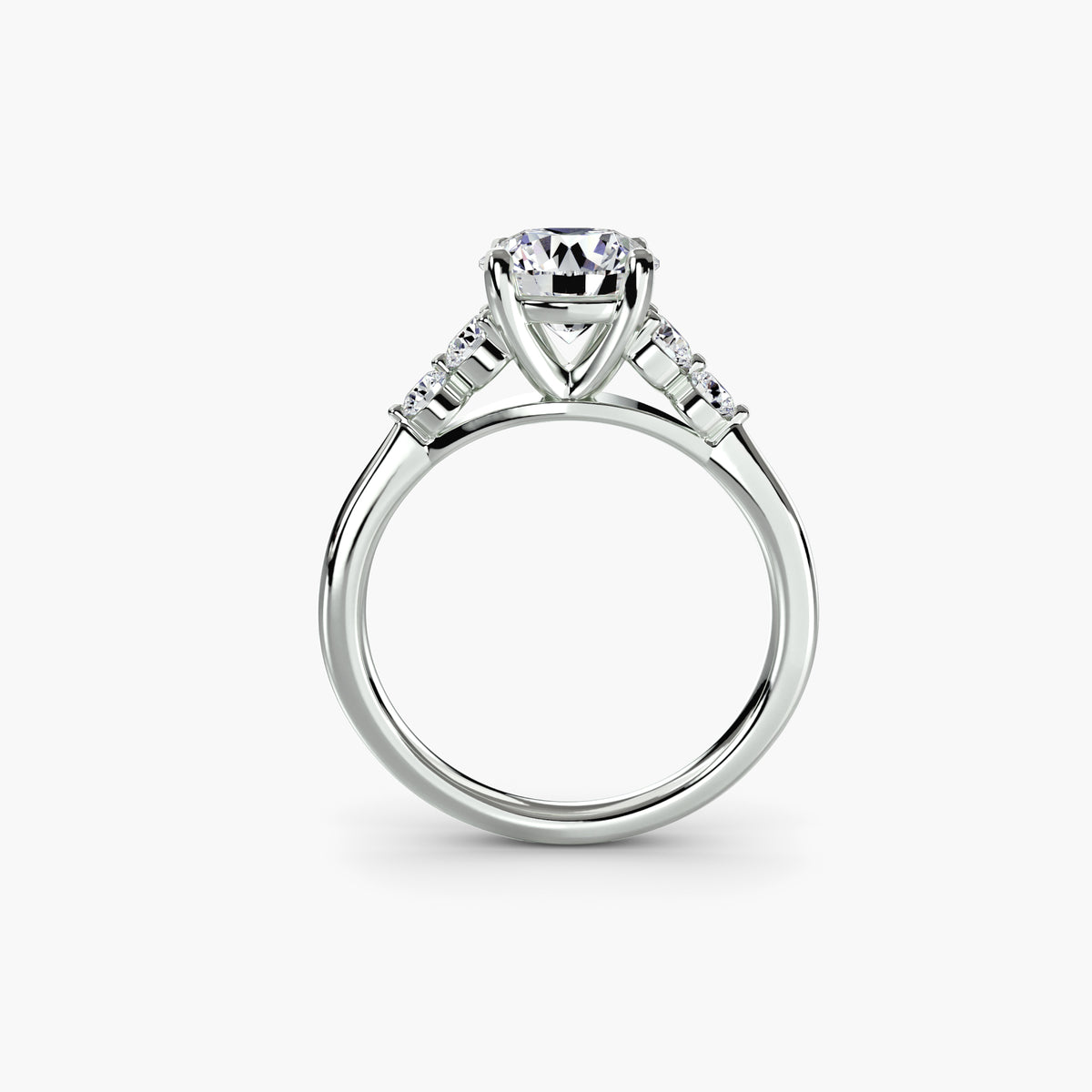 Solitaire with Shoulder Accents 2, front view