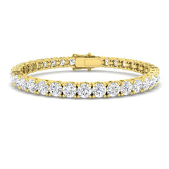 Heavy 9ct Yellow Gold tennis bracelet featuring 36 massive round lab-grown diamonds totalling 17.42ct, with a secure double-latch clasp.