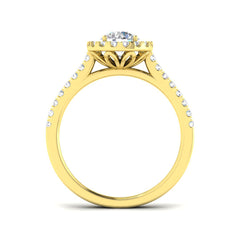 9ct Yellow and White Gold Lab-Grown Diamond Halo Ring 1.44ct