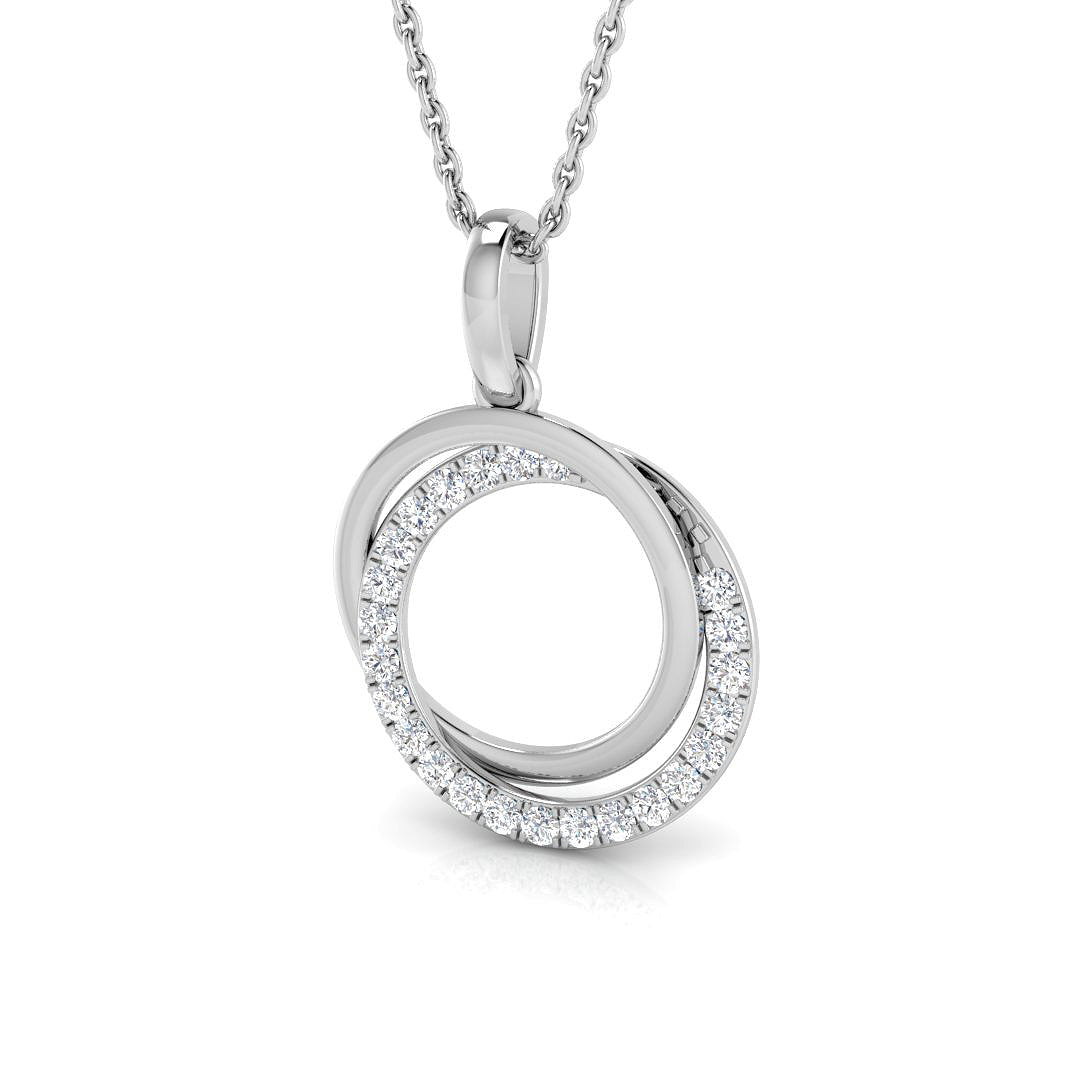 9ct white gold diamond pendant front view