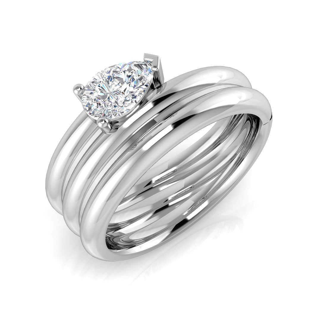 Spiral Solitaire Diamond Engagement Ring