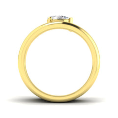 9ct Yellow Gold Lab-Grown Diamond Pear Solitaire Ring 0.40ct