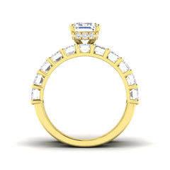 Front profile of a 9ct White Gold lab-grown diamond engagement ring stack showing the elevated setting.