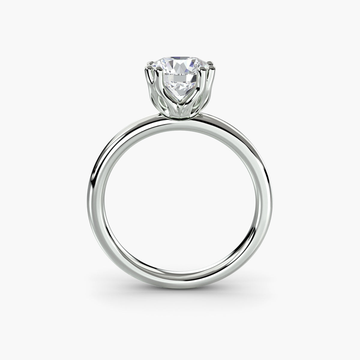 Solitaire With Six-Claw Basket, front view
