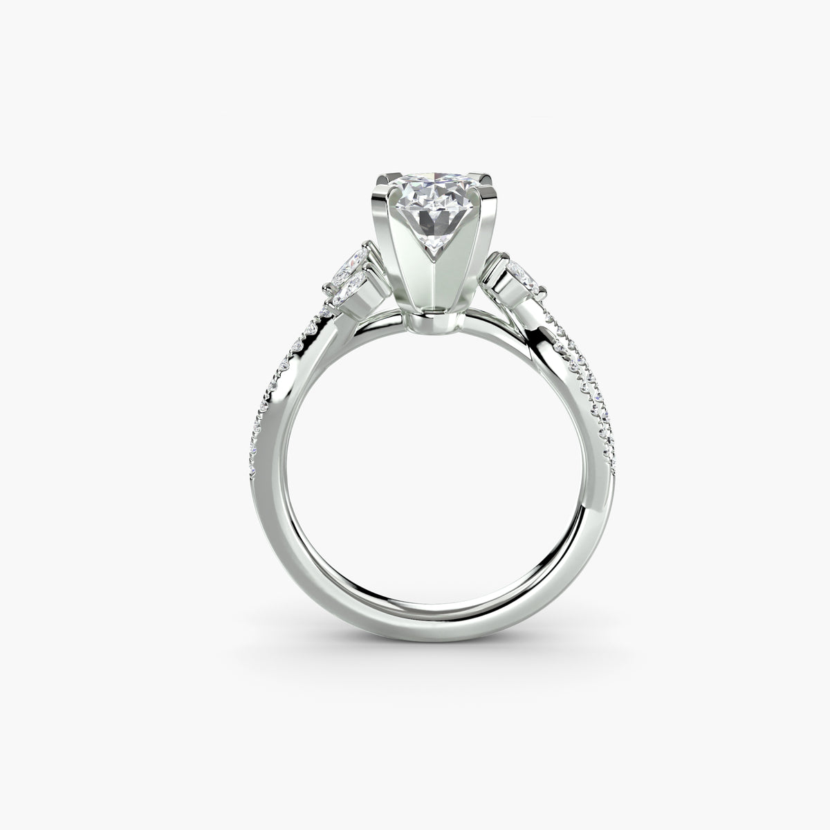 The Twist Pavé Ring, front view