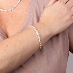 Diamond Cut Rope Chain Bracelet
