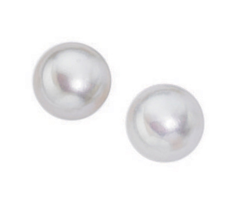 Pearl stud earrings in recycled sterling silver