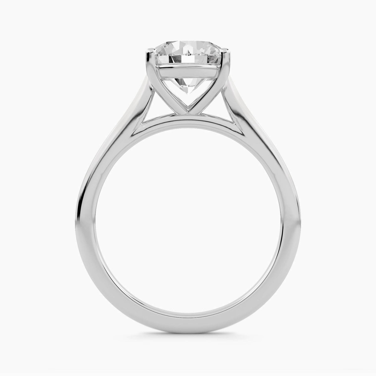 Solitaire With Plain Cathedral Shank, front view
