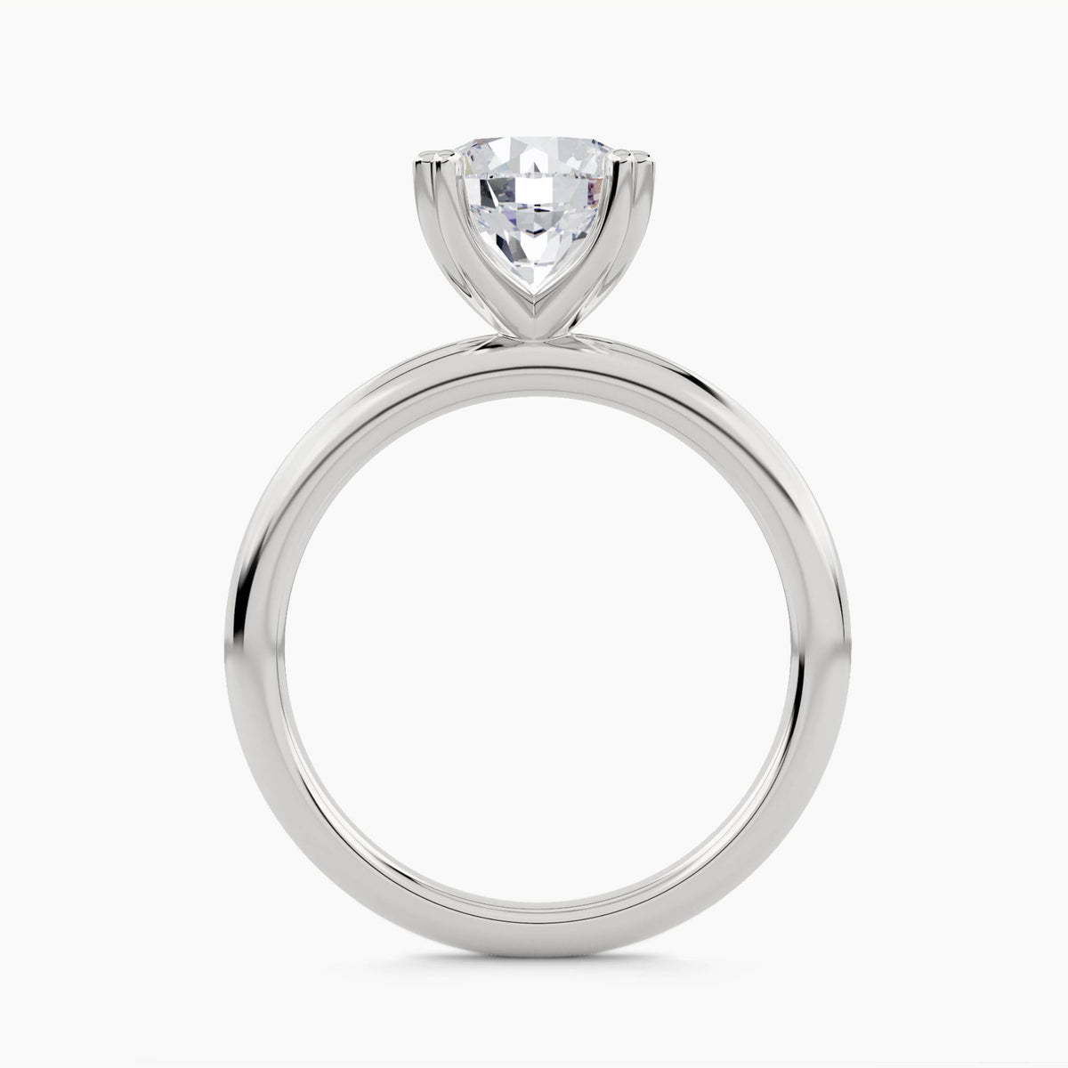 Solitaire With Heart-Shaped Prongs, front view