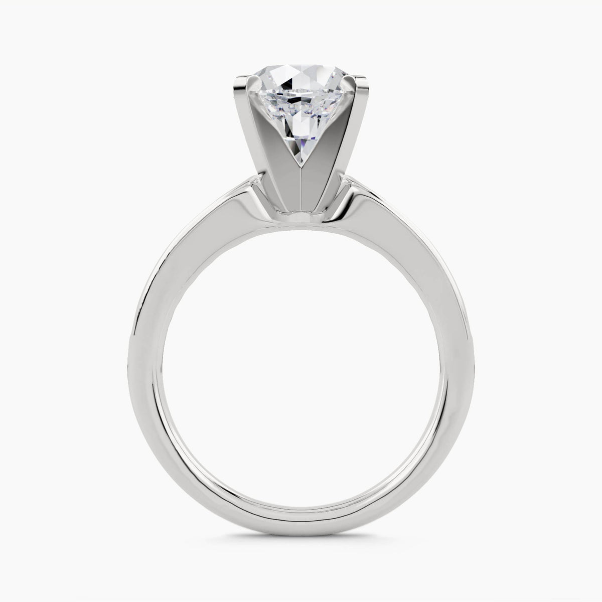 Solitaire With Graduated Channel-Set Straight Shank, front view