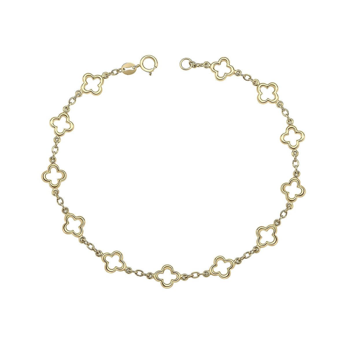 Quatrefoil Station Bracelet | 9ct Yellow Gold