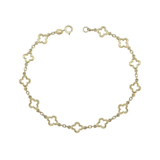 Quatrefoil Station Bracelet | 9ct Yellow Gold 1920